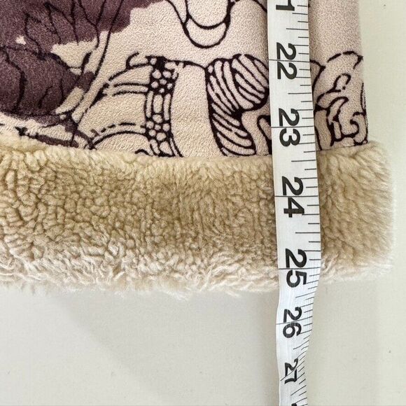 Vintage Y2K 90's Step in Style Women's M Faux Suede Sherpa Lined Pea Coat Jacket - Picture 10 of 11